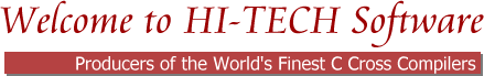 Welcome to HI-TECH Software -- Producers of the World's Finest C Cross Compilers